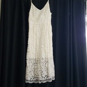 Ivory lace midi dress